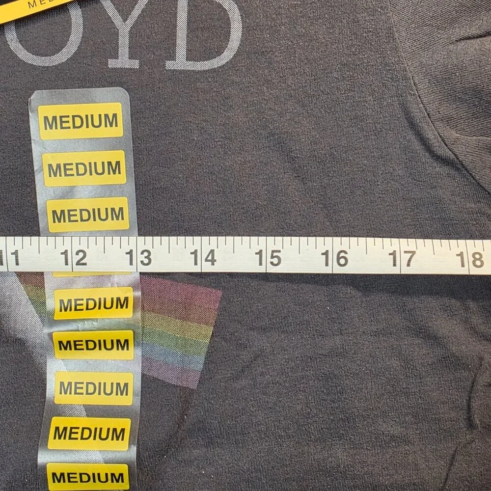 Pink Floyd Dark Side of the Moon Shirt Ladies Grey Vintage Wash Band Tee S/M - Picture 7 of 8